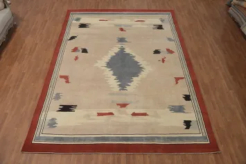 Vegetable Dye Wool Gabbeh Turkish Large Rug 10x14