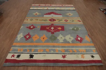 Vegetable Dye Wool Gabbeh Turkish Area Rug 9x13