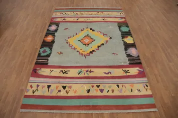 Geometric Gabbeh Vegetable Dye Area Rug 7x10