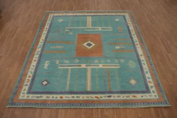 Vegetable Dye Wool Gabbeh Turkish Area Rug 8x8