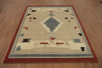 Geometric Gabbeh Vegetable Dye Area Rug 8x10
