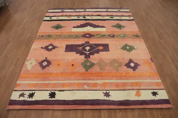 Geometric Gabbeh Vegetable Dye Area Rug 8x10