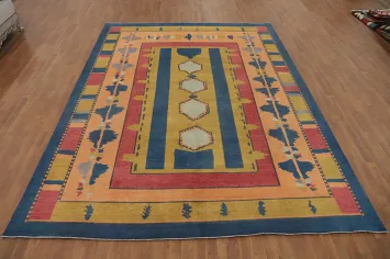 Geometric Gabbeh Vegetable Dye Area Rug 9x12