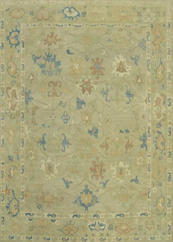 Vegetable Dye Wool Oushak Turkish Area Rug 8x10