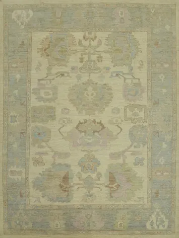 Vegetable Dye Wool Oushak Turkish Area Rug 8x10