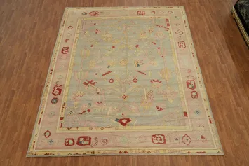 Vegetable Dye Wool Oushak Turkish Area Rug 10x13