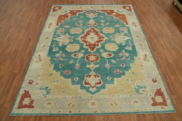 Vegetable Dye Wool Oushak Turkish Area Rug 8x11