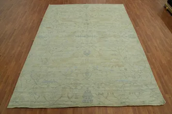 All-Over Floral Oushak Vegetable Dye Area Rug 9x12