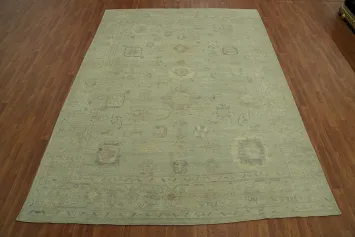 Vegetable Dye Wool Oushak Turkish Area Rug 9x11