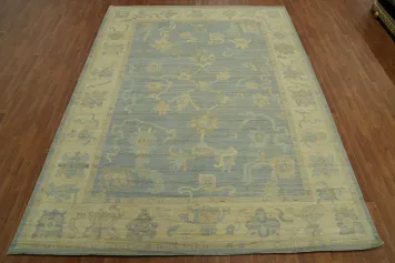 Handmade Wool Oushak Vegetable Dye Area Rug 9x12