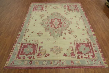 Handmade Wool Oushak Turkish Area Rug 9x12