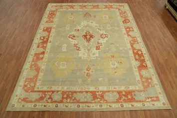 Handmade Wool Oushak Turkish Area Rug 9x12