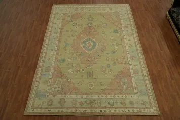 Handmade Wool Oushak Turkish Large Rug 10x14