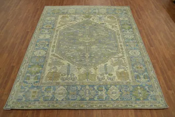 Handmade Gray Oushak Vegetable Dye Area Rug 8x10