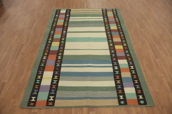 Striped Wool Kilim Oriental Area Rug 7x10