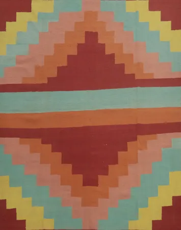 Flat Weave Wool Kilim Square Area Rug 8x8