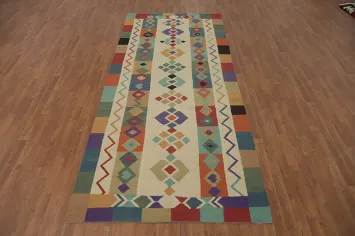 Geometric Wool Kilim Oriental Area Rug 5x11