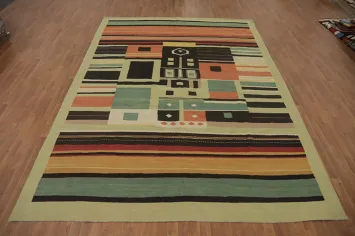 Flat Weave Wool Kilim Oriental Area Rug 9x12