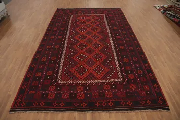 Vegetable Dye Red Kilim Oriental Area Rug 9x13