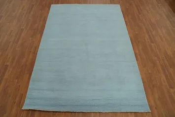 Light Blue Vegetable Dye Gabbeh Persian Area Rug 6x9