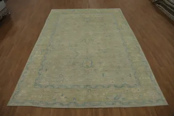 Vegetable Dye Wool Oushak Turkish Area Rug 9x12