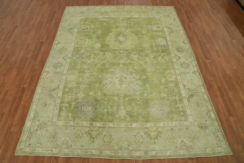 Handmade Green Oushak Vegetable Dye Area Rug 8x10