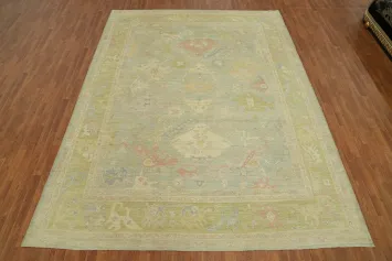 Handmade Wool Oushak Turkish Area Rug 9x12