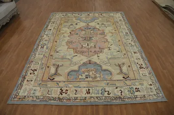 Vegetable Dye Wool Oushak Turkish Area Rug 9x12