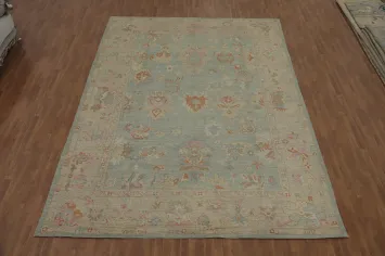 Handmade Wool Oushak Vegetable Dye Large Rug 10x14