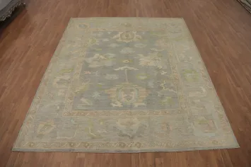 Handmade Gray Oushak Vegetable Dye Area Rug 8x10