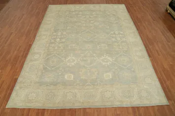 Vegetable Dye Wool Oushak Turkish Area Rug 9x12