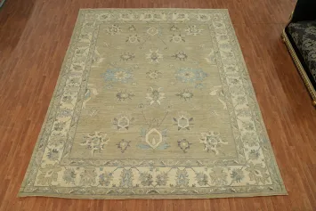 Vegetable Dye Wool Oushak Turkish Large Rug 12x15