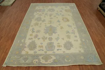 Vegetable Dye Wool Oushak Turkish Area Rug 10x13