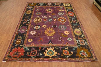 Vegetable Dye Wool Oushak Turkish Area Rug 9x12