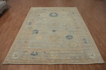 Vegetable Dye Wool Oushak Turkish Area Rug 9x12