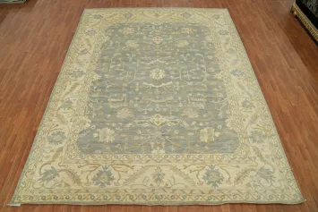 Handmade Floral Oushak Vegetable Dye Area Rug 9x12