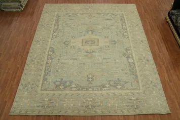 Vegetable Dye Wool Oushak Turkish Large Rug 12x15
