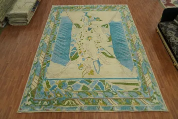 Vegetable Dye Wool Oushak Turkish Large Rug 13x18