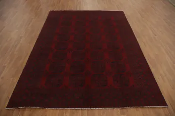 Elephant Foot Red Balouch Afghan Area Rug 8x11