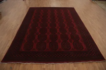 Geometric Wool Balouch Afghan Area Rug 10x13