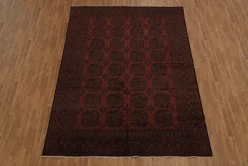 Vintage Afghan Rug: Richly Textured with Intricate Designs 8x11