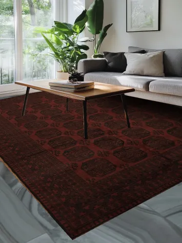 Vintage Afghan Rug: Richly Textured with Intricate Designs 8x11