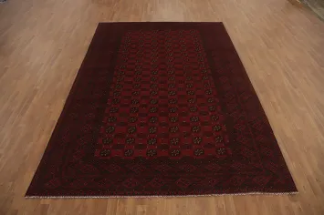 Geometric Wool Balouch Afghan Area Rug 8x11