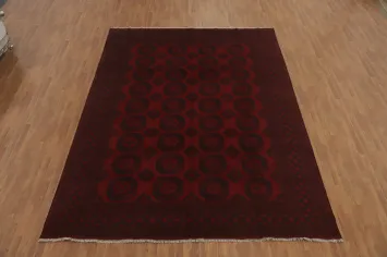 Elephant Foot Red Balouch Afghan Area Rug 10x13