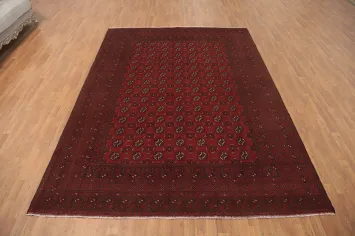 Elephant Foot Wool Balouch Afghan Area Rug 8x11