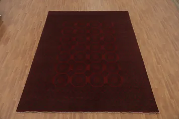 Elephant Foot Wool Red Balouch Afghan Area Rug 10x13