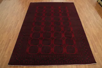 Elephant Foot Red Balouch Afghan Area Rug 8x11