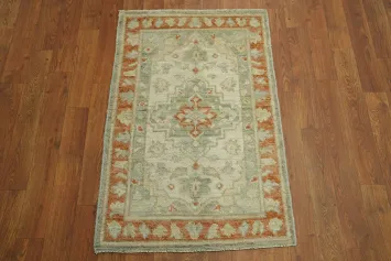 Vegetable Dye Oushak Turkish Accent Rug 2x3