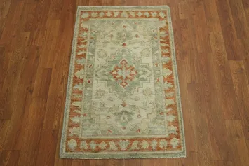 Vegetable Dye Oushak Turkish Accent Rug 2x3