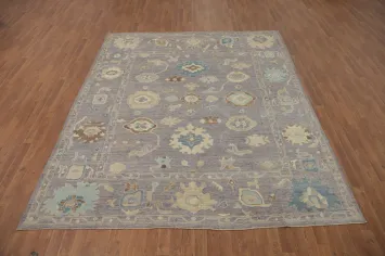 All-Over Floral Wool Oushak Vegetable Dye Area Rug 8x10